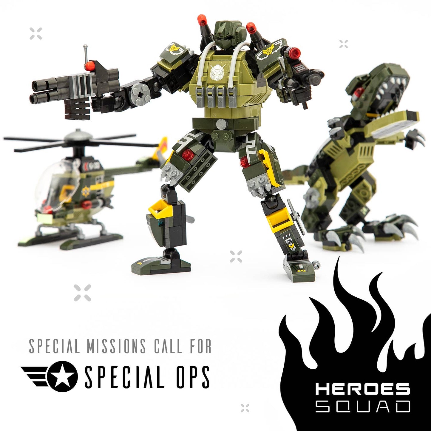 Glow in The Dark Army Robot 3-in-1 Set