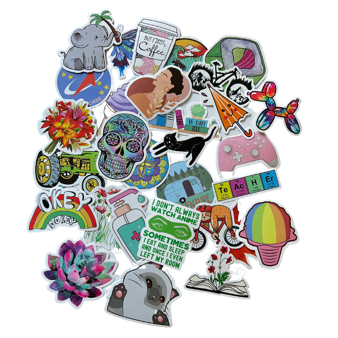 Bulk Vinyl Stickers - Family Friendly & Popular Designs: 200 pieces