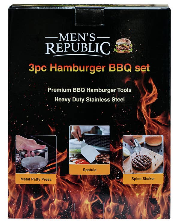 Men's Republic Hamburger BBQ set - 3pcs