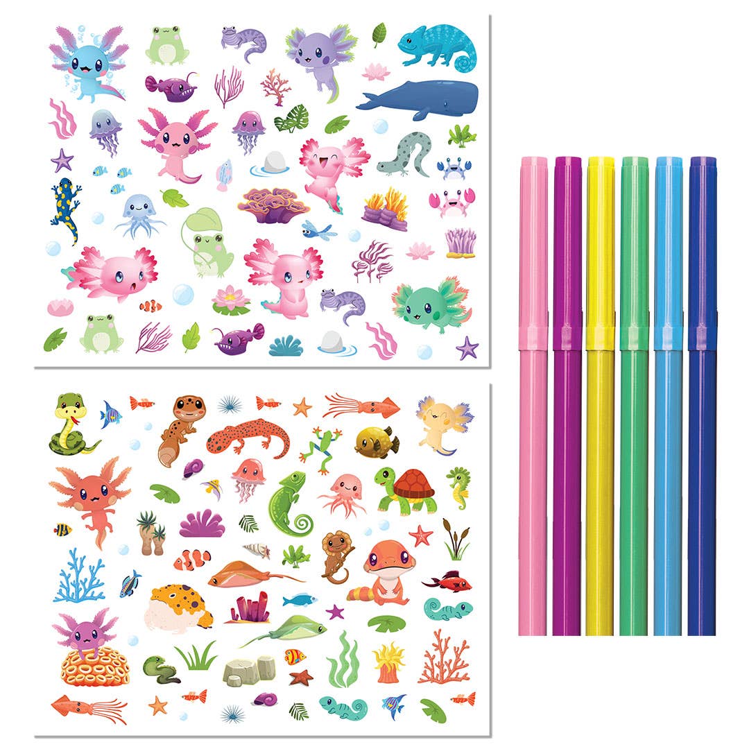 Axolotls Colouring Set with Lap Desk