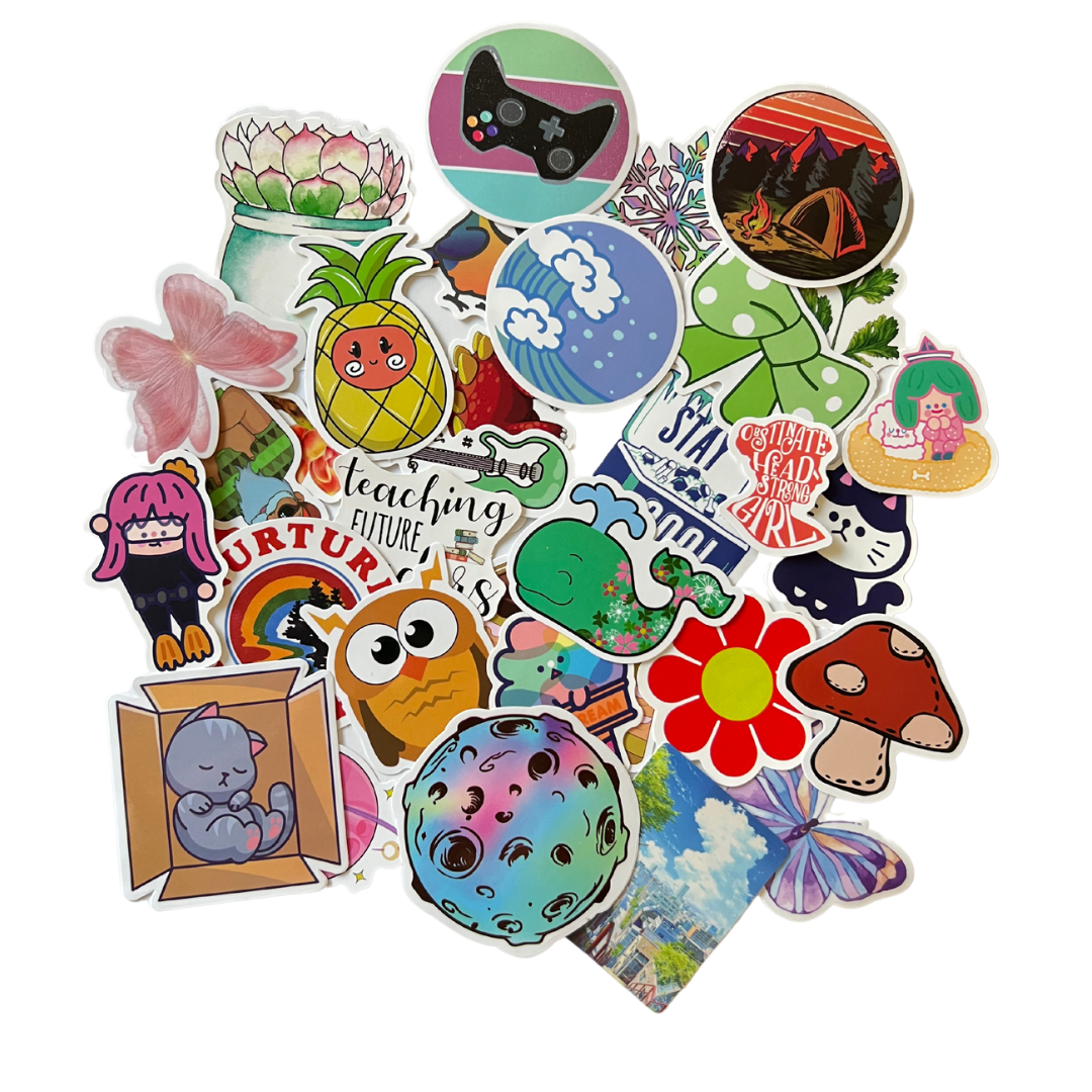 Bulk Vinyl Stickers - Family Friendly & Popular Designs: 200 pieces