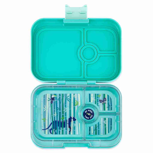 Yumbox Panino 4 Compartment Bento Box: Tropical Aqua - Panther Tray