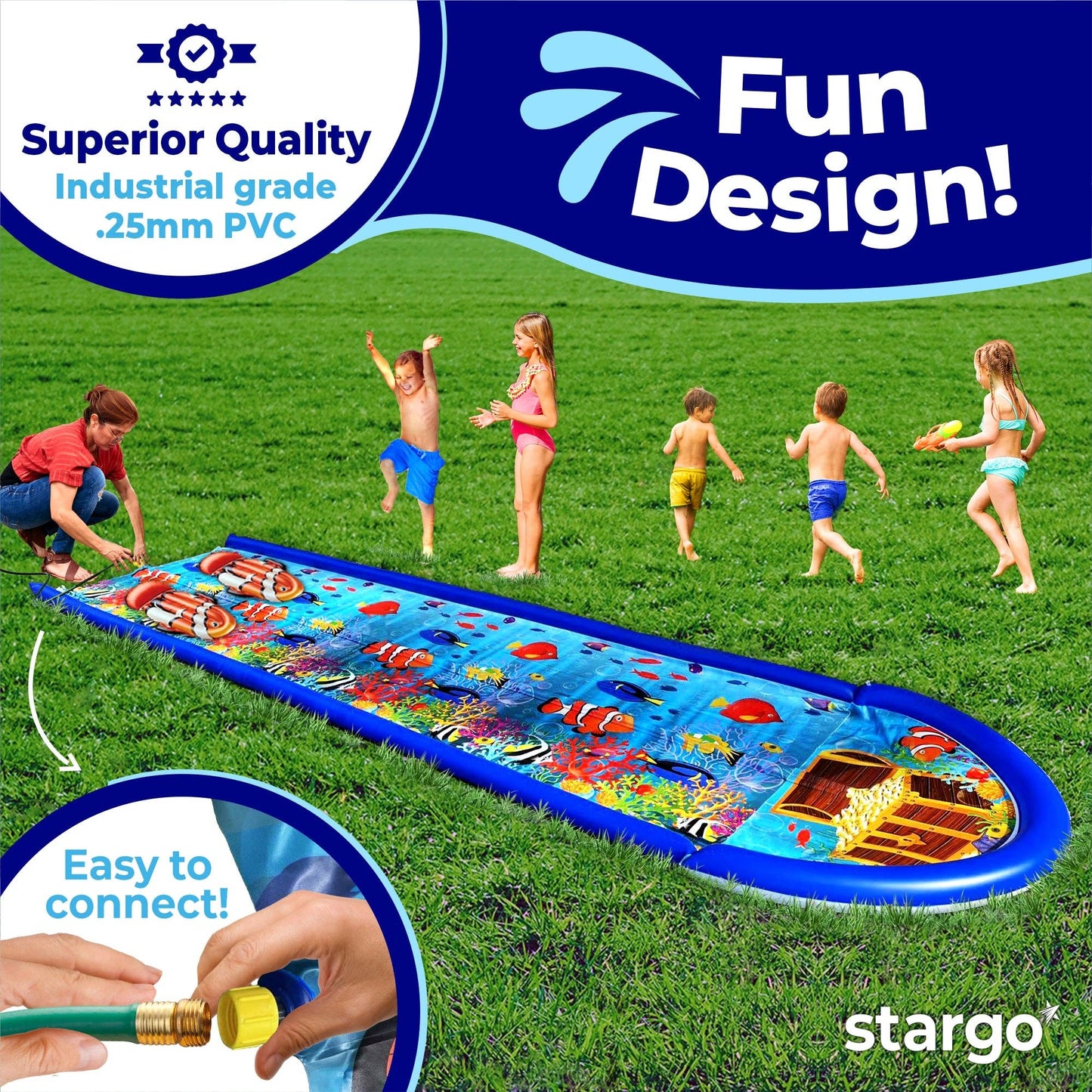 18- Feet Coral Theme Water Slide (5.5 Meters)