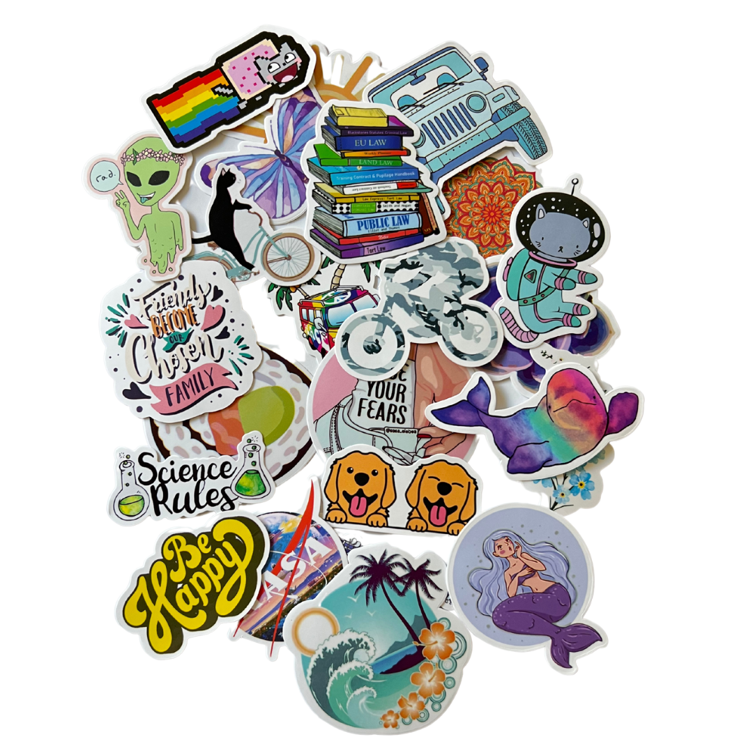 Bulk Vinyl Stickers - Family Friendly & Popular Designs: 200 pieces