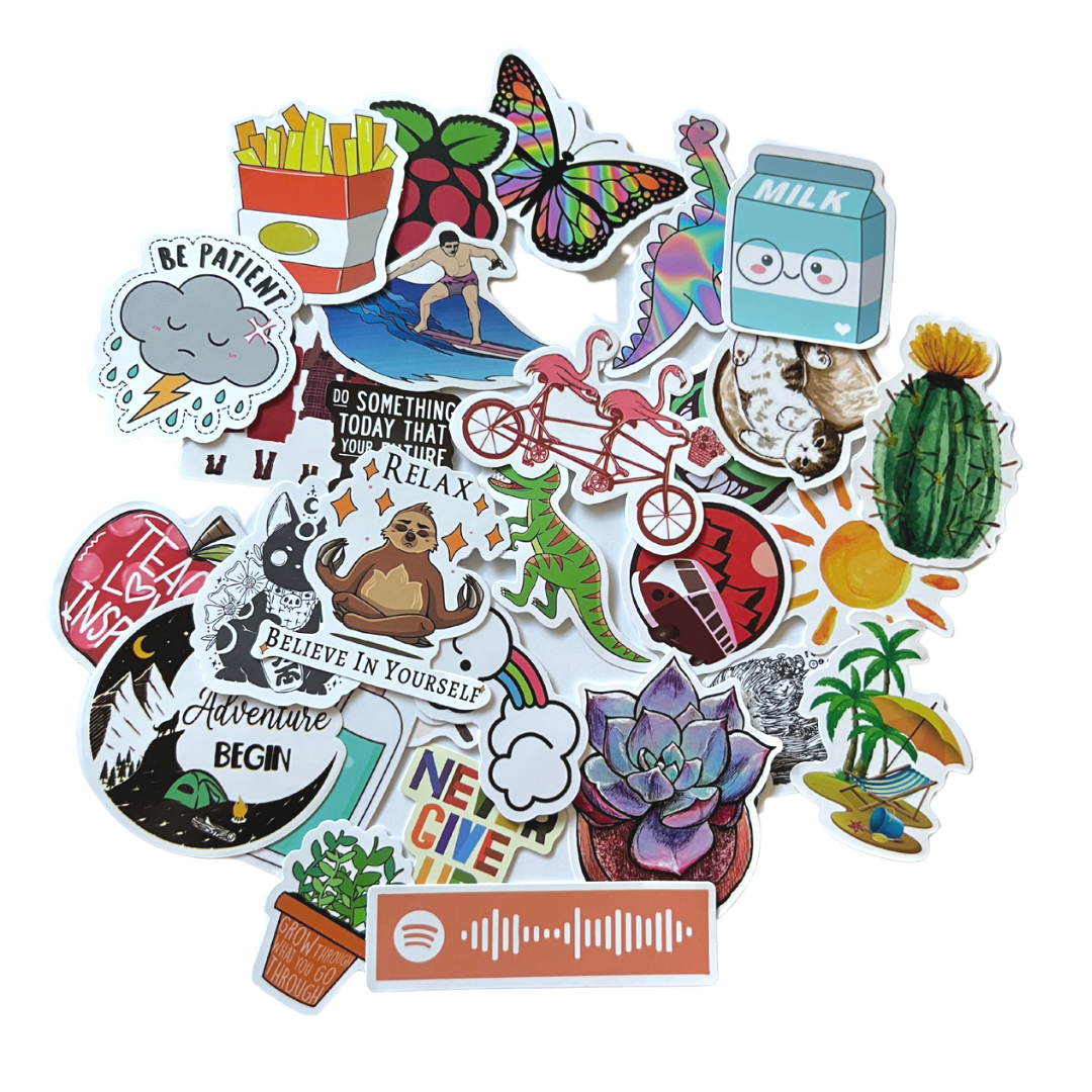 Bulk Vinyl Stickers - Family Friendly & Popular Designs: 200 pieces