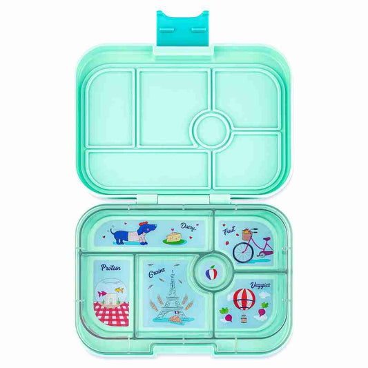 Yumbox Original 6 Compartment Bento Box: Serene Aqua - Paris Tray