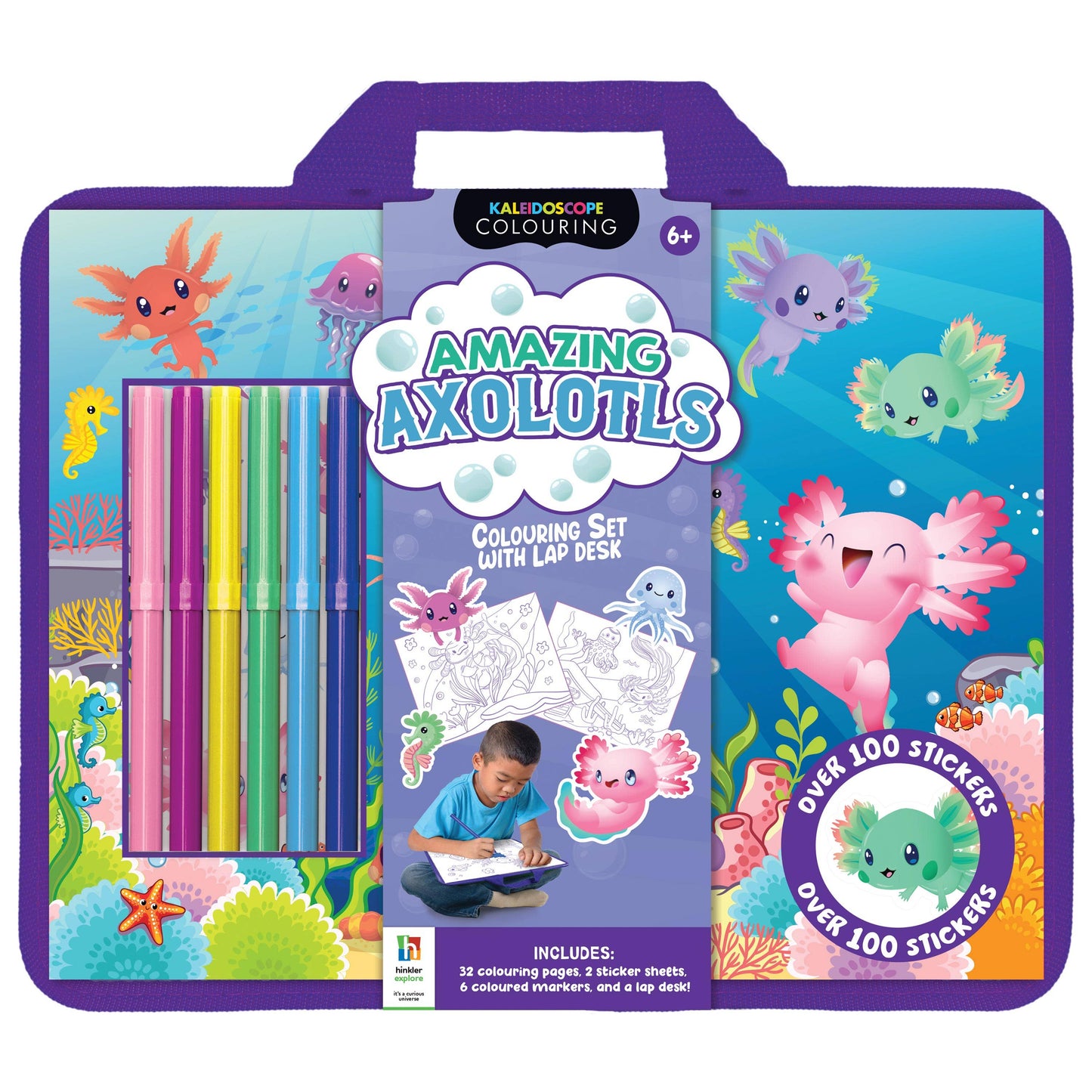 Axolotls Colouring Set with Lap Desk