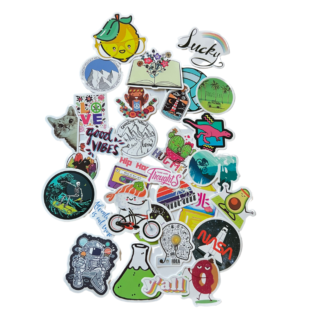 Bulk Vinyl Stickers - Family Friendly & Popular Designs: 200 pieces