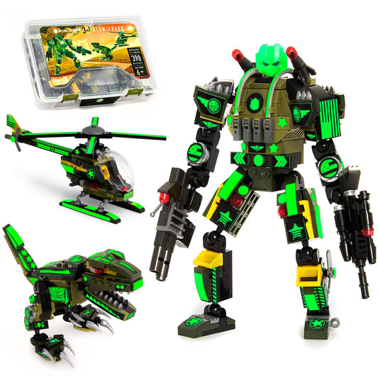 Glow in The Dark Army Robot 3-in-1 Set